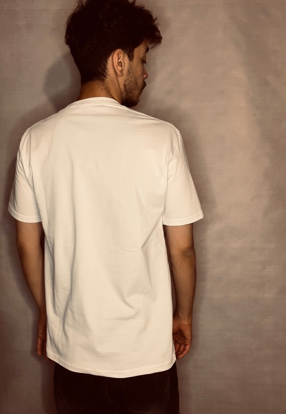 تیشرت پنبه بیسیک آستین کوتاه _ سفید