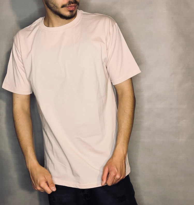 تیشرت پنبه بیسیک آستین کوتاه _ صورتی