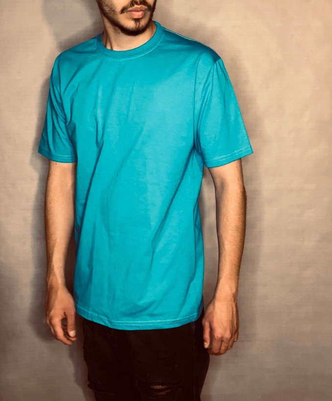 تیشرت پنبه بیسیک آستین کوتاه _ آبی