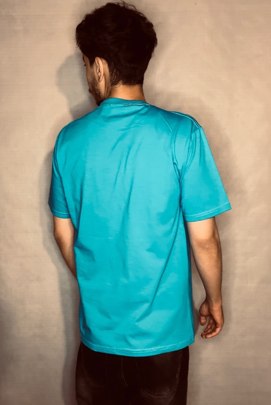 تیشرت پنبه بیسیک آستین کوتاه _ آبی