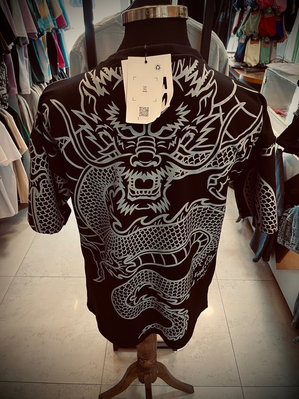 تیشرت دونخ پنبه پارچه مچینست مدل کیت باشگاهی رئال دراگون _ مشکی