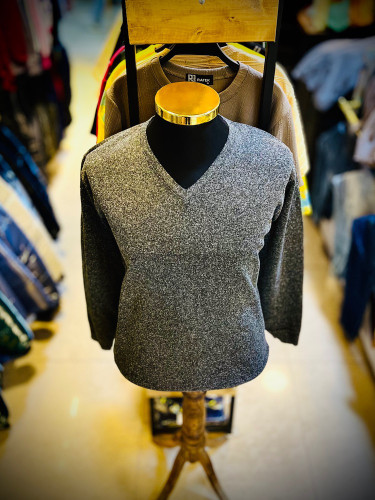 بافت یقه هفت ساده _ طوسی تیره