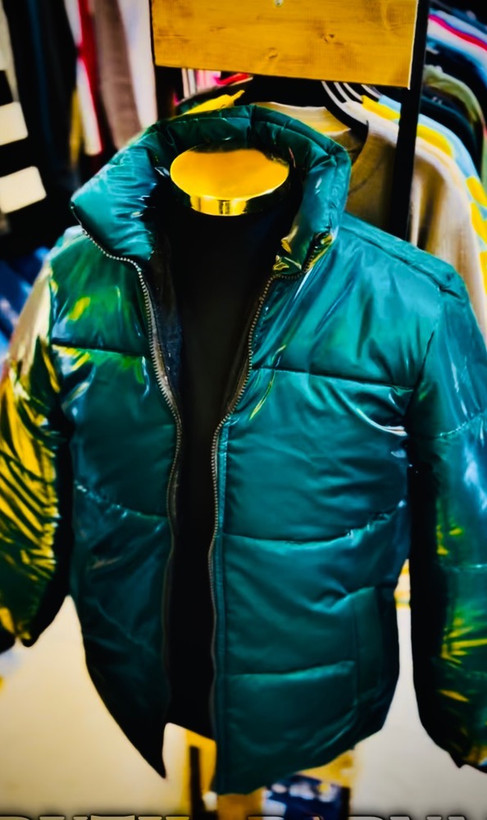 کاپشن سیلیکونی پفکی _ سبز براق