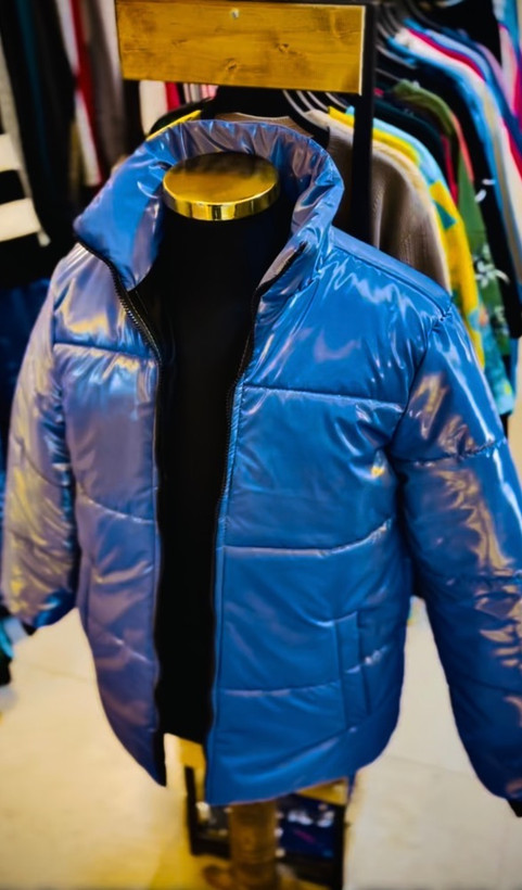 کاپشن سیلیکونی پفکی _ طوسی فیلی براق