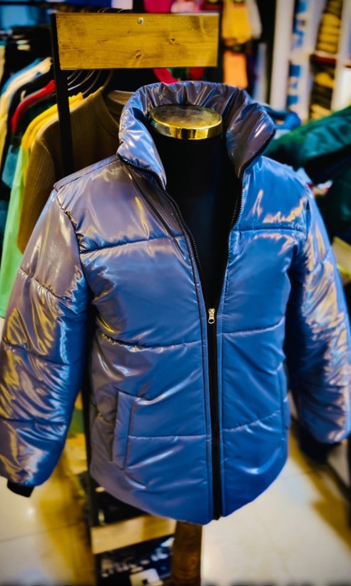 کاپشن سیلیکونی پفکی _ طوسی فیلی براق