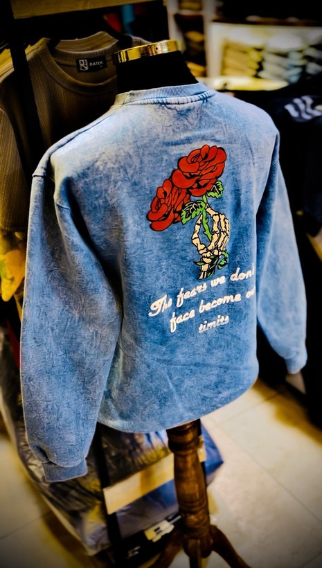 دورس تمام پنبه سه نخ داخل کرکی سنگشور مدل رز _ آبی