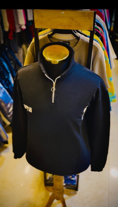 دورس تمام پنبه سه نخ داخل کرکی نیم زیپ مدل ترپ استار _ مشکی