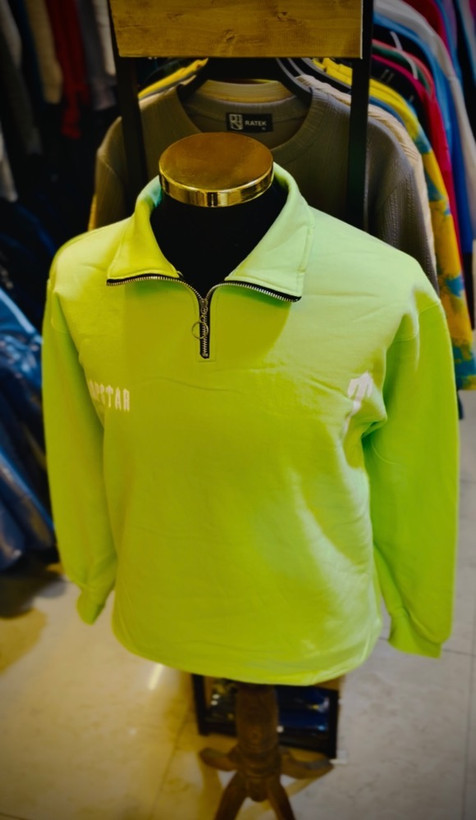 دورس تمام پنبه سه نخ داخل کرکی نیم زیپ مدل ترپ استار _ سبز