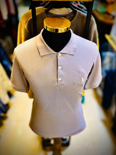 تیشرت یقه دار آستین کوتاه مدل جودون _ طوسی