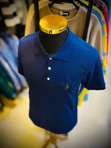 تیشرت یقه دار آستین کوتاه مدل جودون _ سرمه ای