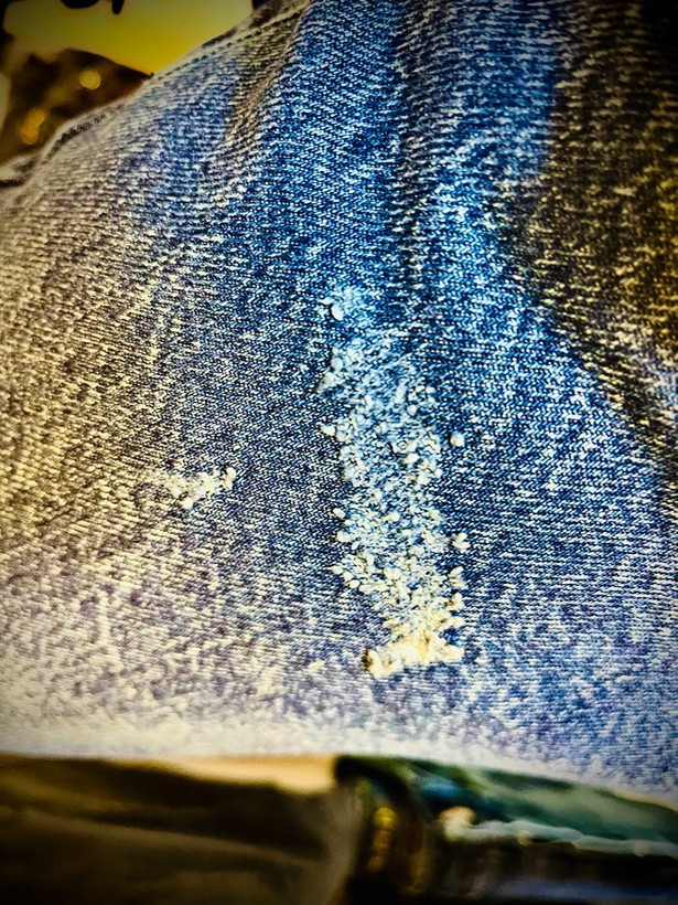 شلوار جین بگ استایل مدل سنگ شور _ آبی کاربنی نرمال