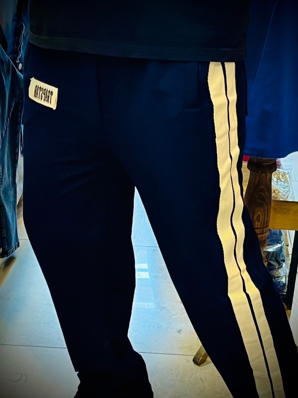 شلوار اسلش پنبه گرم بالا مدل بگ استایل _ سرمه ای بغل کنفی