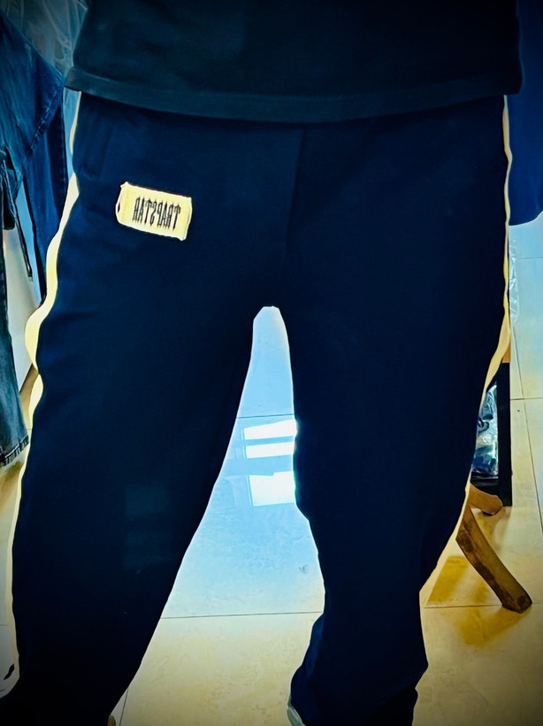 شلوار اسلش پنبه گرم بالا مدل بگ استایل _ سرمه ای بغل کنفی