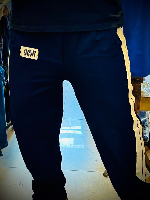 شلوار اسلش پنبه گرم بالا مدل بگ استایل _ سرمه ای بغل کنفی