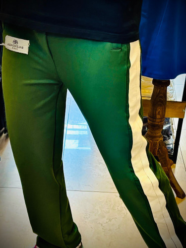 شلوار اسلش پنبه گرم بالا مدل بگ استایل _ سبز بغل کنفی