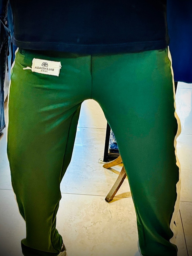 شلوار اسلش پنبه گرم بالا مدل بگ استایل _ سبز بغل کنفی