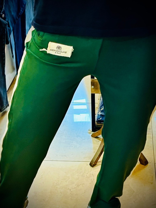 شلوار اسلش پنبه گرم بالا مدل بگ استایل _ سبز بغل کنفی