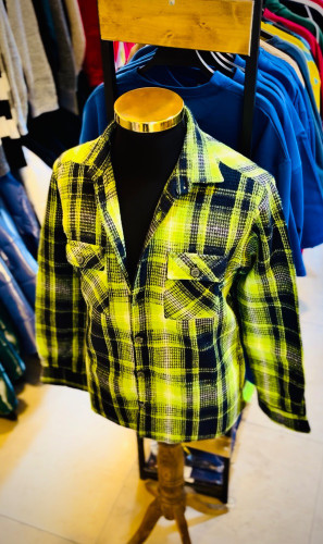 پیراهن پشمی تمام پنبه گرم بالا مدل چهارخونه _ سبز مشکی