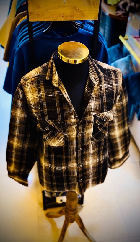 پیراهن پشمی تمام پنبه گرم بالا مدل چهارخونه _ مشکی قهوه ای