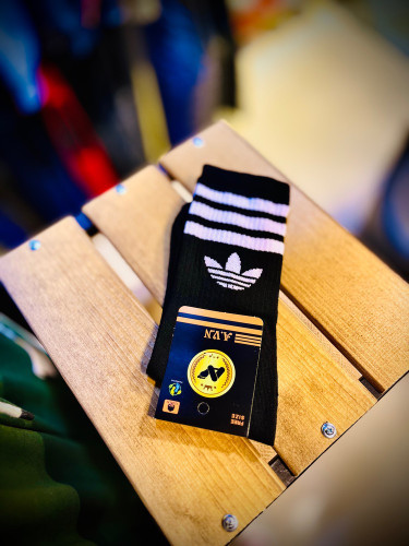 جوراب ساق بلند اسپرت نانو طرح دار _ آدیداس مشکی