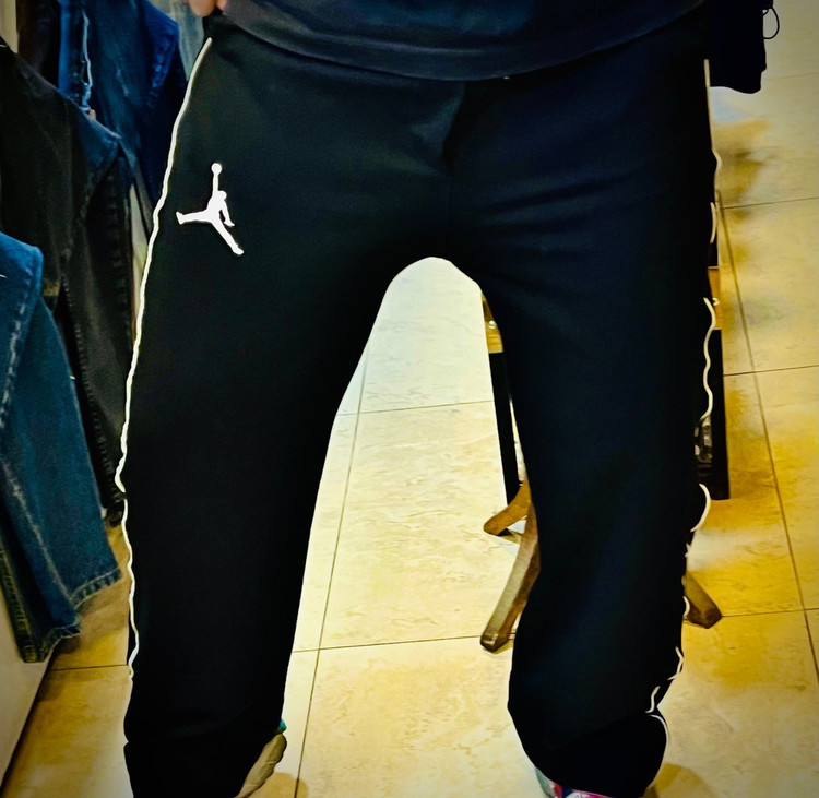 شلوار اسلش پنبه مدل بگ استایل _ مشکی بغل مغزی سفید