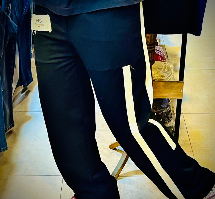 شلوار اسلش پنبه مدل بگ استایل _ مشکی بغل کنفی دوبل