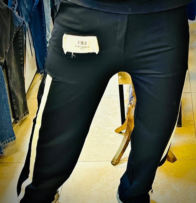 شلوار اسلش پنبه مدل بگ استایل _ مشکی بغل کنفی دوبل