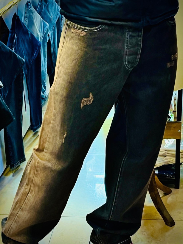 شلوار جین بگ استریت مدل بغل رادو _ مسی تیره