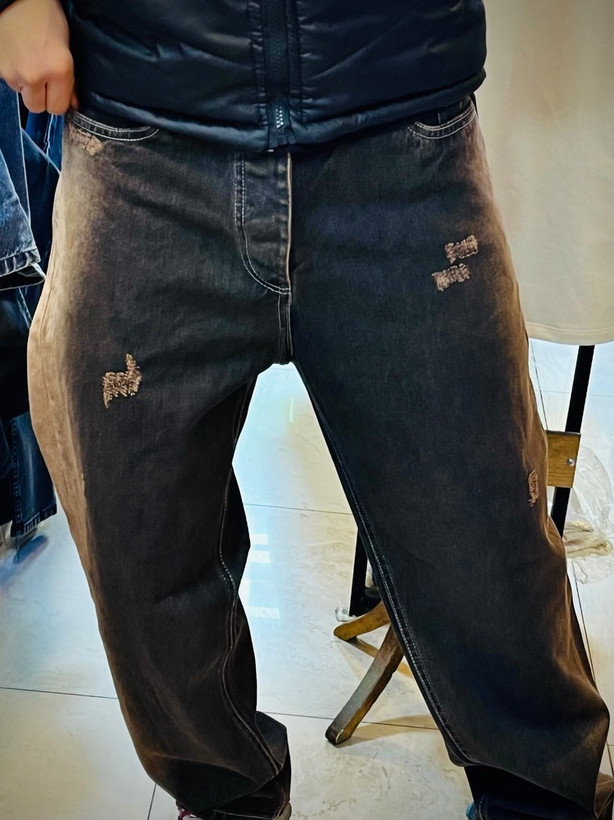 شلوار جین بگ استریت مدل بغل رادو _ مسی تیره