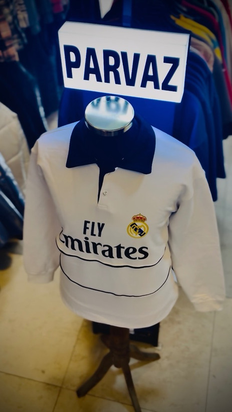 دورس تمام پنبه سه نخ داخل کرکی مدل یقه دار _ کیت رئال مادرید سفید