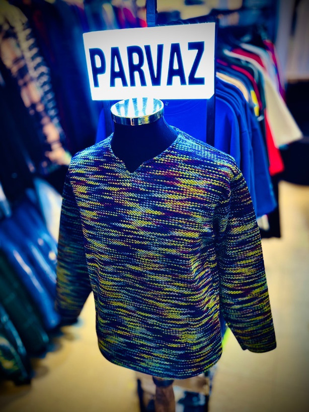 پیراهن بوکله تمام پنبه گرم بالا مدل یقه کوبایی _ سبز سرمه ای