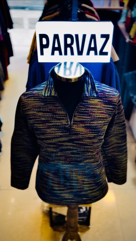 پیراهن بوکله تمام پنبه گرم بالا مدل یقه نیم زیپ _ سبز سرمه ای