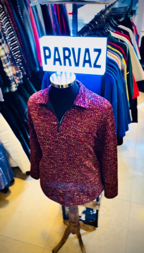 پیراهن بوکله تمام پنبه گرم بالا مدل یقه کوبایی _ قرمز