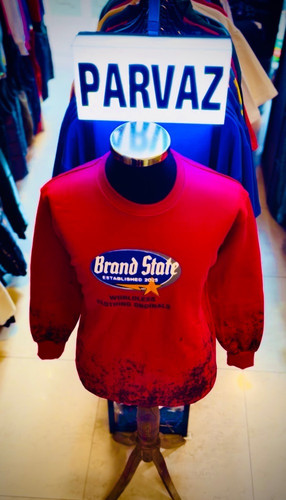 دورس تمام پنبه سه نخ داخل کرکی مدل برند استیت _ قرمز