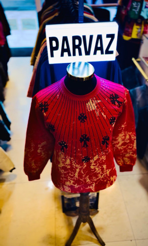 دورس تمام پنبه سه نخ داخل کرکی مدل صلیب _ قرمز