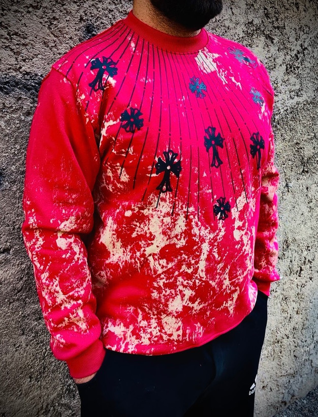 دورس تمام پنبه سه نخ داخل کرکی مدل صلیب _ قرمز