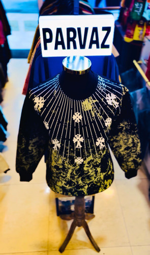 دورس تمام پنبه سه نخ داخل کرکی مدل صلیب _ مشکی