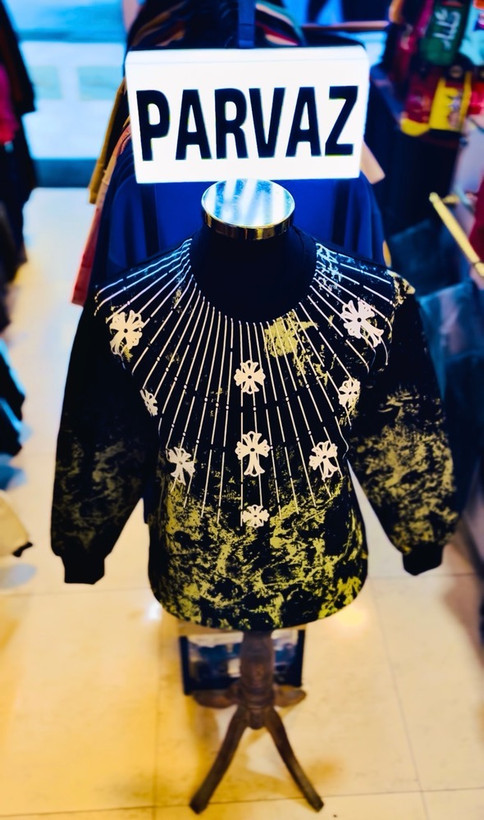 دورس تمام پنبه سه نخ داخل کرکی مدل صلیب _ مشکی