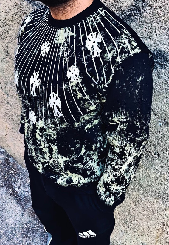 دورس تمام پنبه سه نخ داخل کرکی مدل صلیب _ مشکی