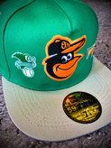 کلاه کپ بک فیت مستر کوالیتی وارداتی FIFTY 59 مدل Baltimore Orioles _ سبز نقاب طوسی