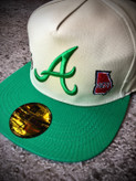 کلاه کپ بک فیت مستر کوالیتی وارداتی FIFTY 59 مدل Atlanta Braves _ طوسی نقاب سبز
