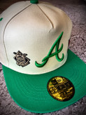 کلاه کپ بک فیت مستر کوالیتی وارداتی FIFTY 59 مدل Atlanta Braves _ طوسی نقاب سبز