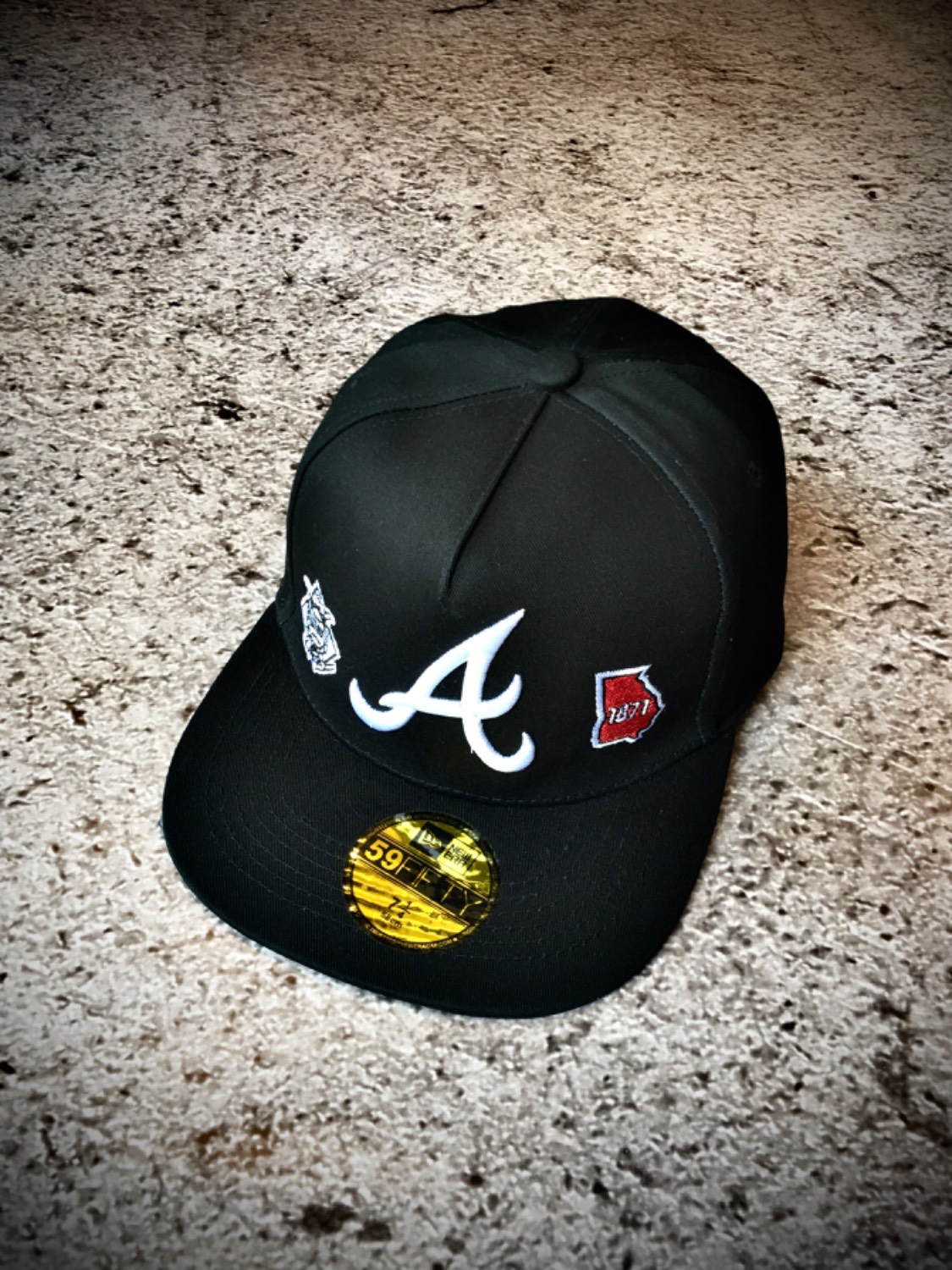 کلاه کپ بک فیت مستر کوالیتی وارداتی FIFTY 59 مدل Atlanta Braves _ تمام مشکی
