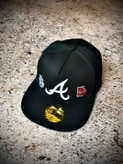 کلاه کپ بک فیت مستر کوالیتی وارداتی FIFTY 59 مدل Atlanta Braves _ تمام مشکی