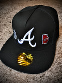 کلاه کپ بک فیت مستر کوالیتی وارداتی FIFTY 59 مدل Atlanta Braves _ تمام مشکی