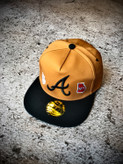 کلاه کپ بک فیت مستر کوالیتی وارداتی FIFTY 59 مدل Atlanta Braves _ قهوه ای نقاب مشکی