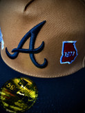 کلاه کپ بک فیت مستر کوالیتی وارداتی FIFTY 59 مدل Atlanta Braves _ قهوه ای نقاب مشکی