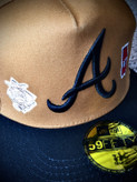 کلاه کپ بک فیت مستر کوالیتی وارداتی FIFTY 59 مدل Atlanta Braves _ قهوه ای نقاب مشکی