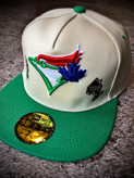 کلاه کپ بک فیت مستر کوالیتی وارداتی FIFTY 59 مدل Toronto Blue Jays _ کرم نقاب سبز