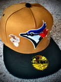 کلاه کپ بک فیت مستر کوالیتی وارداتی FIFTY 59 مدل Toronto Blue Jays _ قهوه ای نقاب مشکی